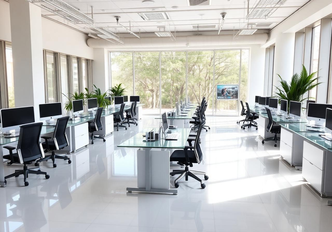 Spotless modern office space cleaned by DeFreitas Cleaning Services