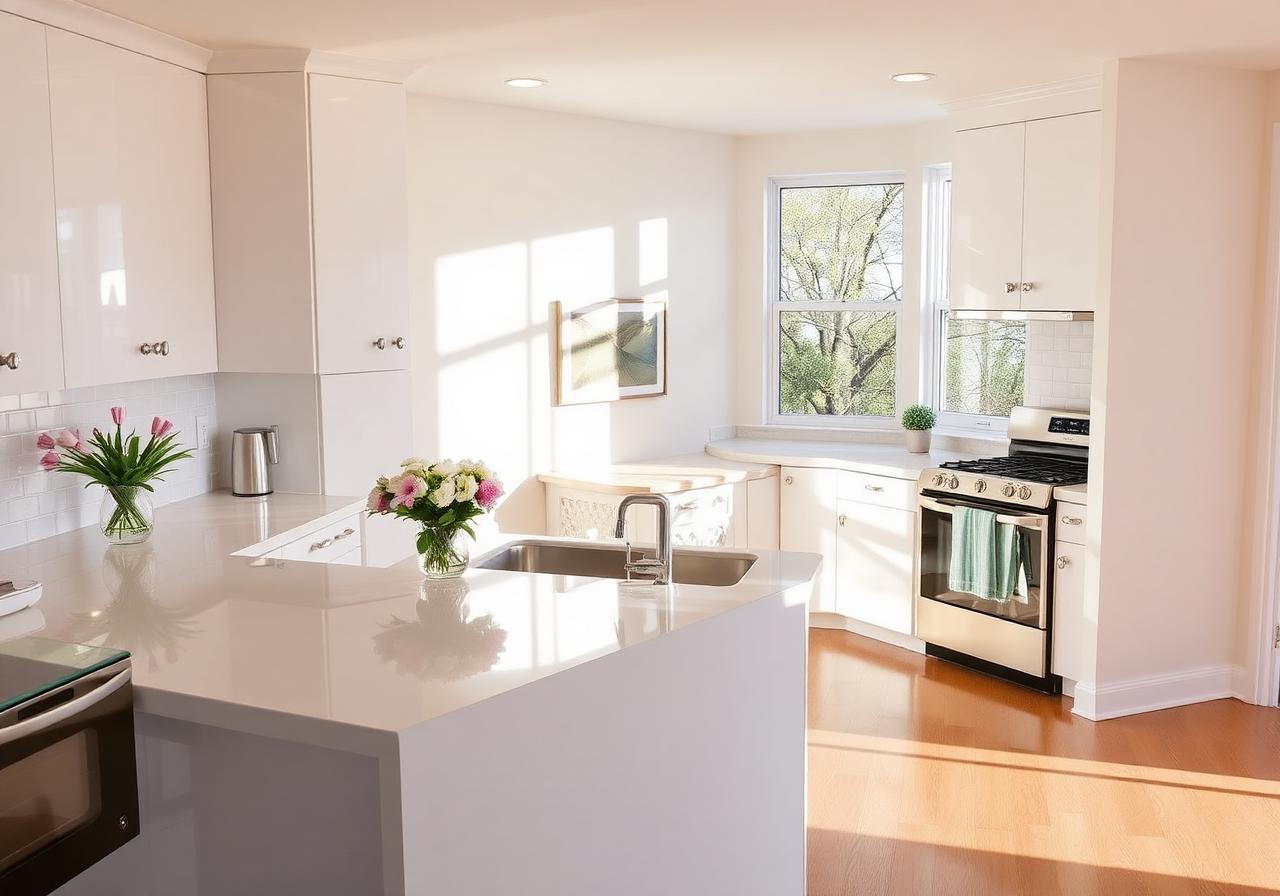 Bright, freshly cleaned residential kitchen in Columbus, Ohio